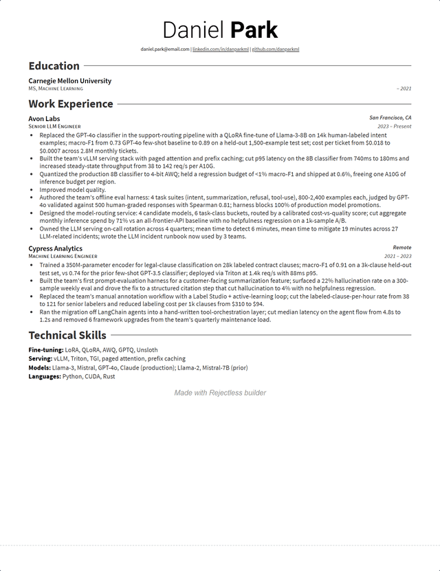 Awesome CV software engineer resume template preview