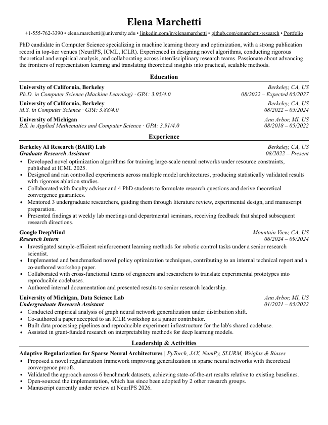 Harvard resume template preview